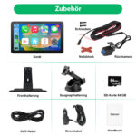Junsun Drahtlos CarPlay Android Auto 9-Zoll Display Rückfahrkamera
