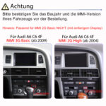 Junsun CarPlay für Audi A6 4F 2004-2012 MMI 2G High 3G Basic CarPlay Android Auto