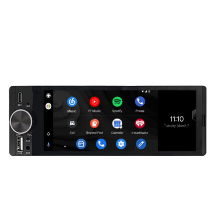 Junsun Draadloos CarPlay Android Auto Scherm met Achteruitrijcamera 1Din