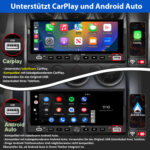Junsun Drahtlos CarPlay Android Auto RDS mit Rückfahrkamera 1Din