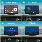 Junsun Drahtlos CarPlay Android Auto 9-Zoll Display Rückfahrkamera