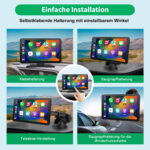 Junsun Drahtlos CarPlay Android Auto 9-Zoll Display Rückfahrkamera