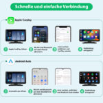 Junsun Drahtlos CarPlay Android Auto 9-Zoll Display Rückfahrkamera