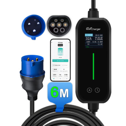 Junsun EV Ladegerät Elektroauto Ladekabel Typ 2 6-16A 3.5KW/11KW APP-Steuerung