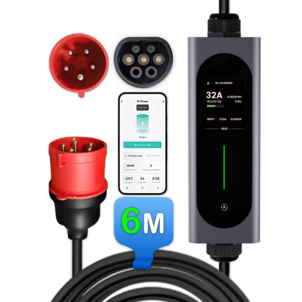Junsun Mobiele Lader Elektrische Auto – Type 2, 6-32A 3.5KW11KW/22KW APP-bediening