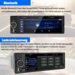 Junsun Drahtlos CarPlay Android Auto Display mit Rückfahrkamera 1Din