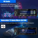 Junsun Drahtlos CarPlay Android Auto Display mit Rückfahrkamera 1Din